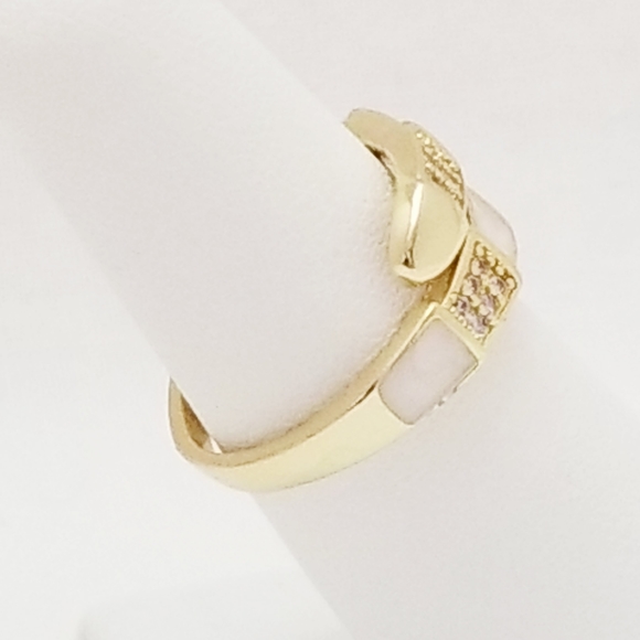 Snake Stackable Women's Ring. White. 14K Gold Plated. New - Picture 4 of 8